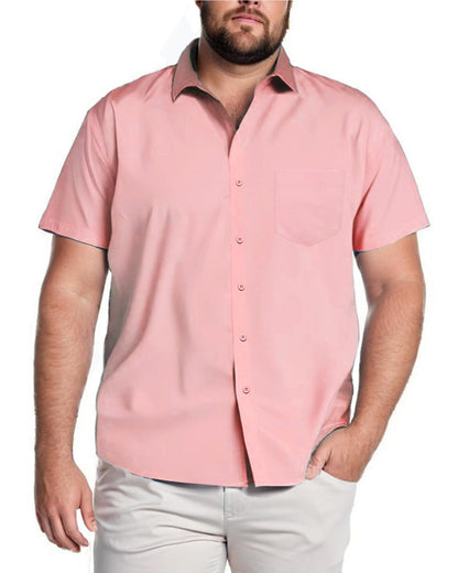 HOTCOOFANDY Big & Tall Shirts for Men Short Sleeve Button Down Casual Dress Shirts