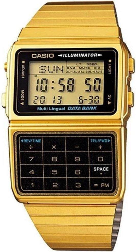 HOTCasio #DBC611G-1D Men's Gold Tone 25 Memory Calculator Databank Watch