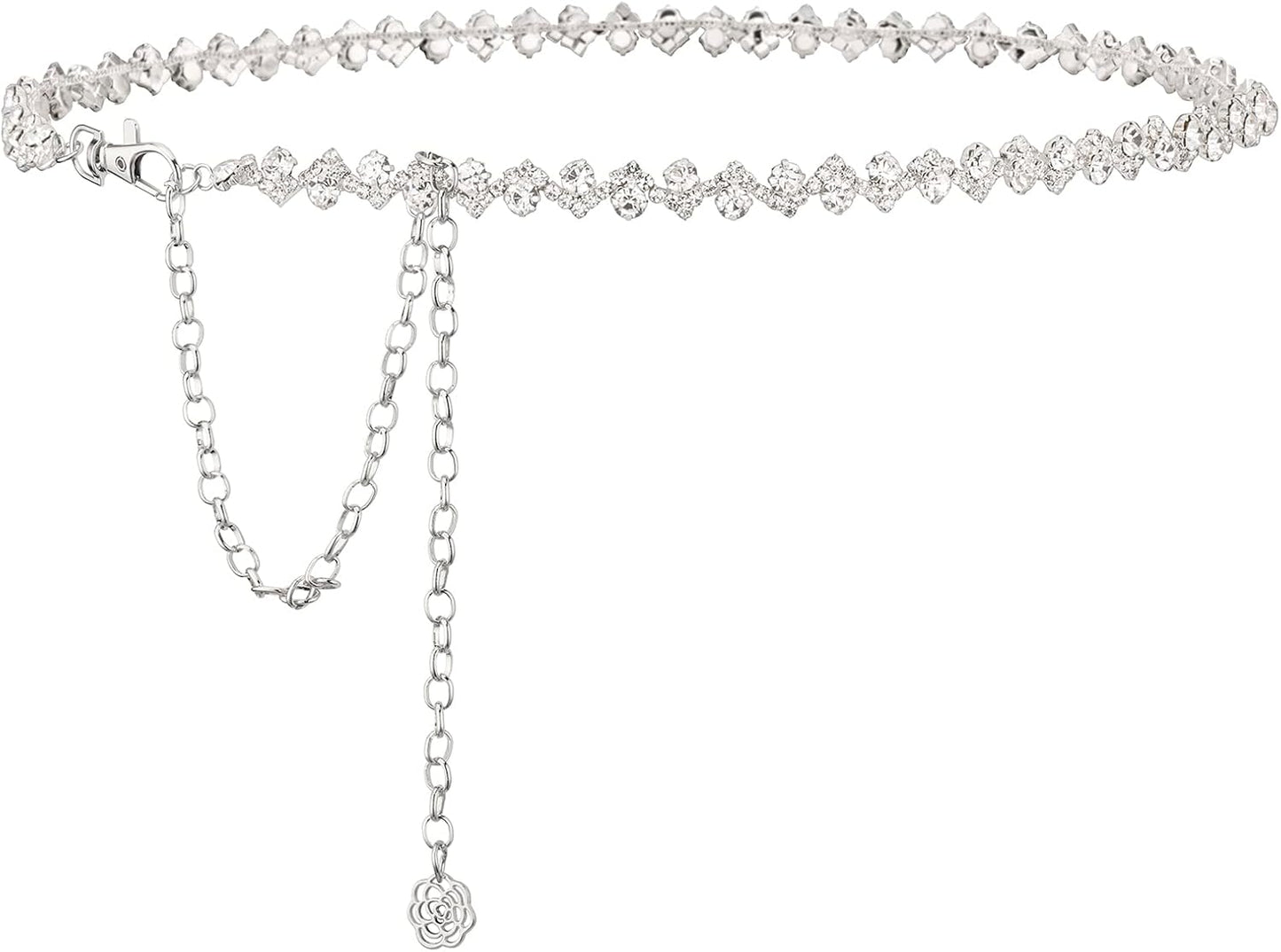 HOTYooAi Rhinestone Belt Womens Formal Dress Belt Diamond Bling Wedding Bridal Belt