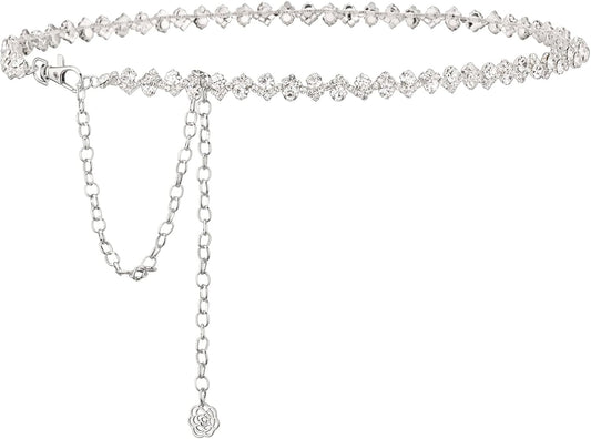 HOTYooAi Rhinestone Belt Womens Formal Dress Belt Diamond Bling Wedding Bridal Belt