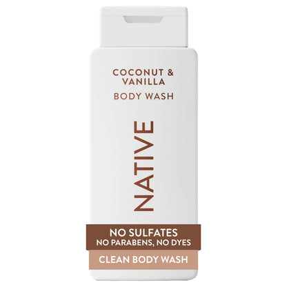 HOTNative Clean Body Wash, Gentle & pH-balanced for Sensitive Skin, 24-Hr Freshness for Men & Women, Vegan & Cruelty-Free, Free of Sulfates, Parabens & Phthalates, Sea Salt & Cedar, 18 fl oz