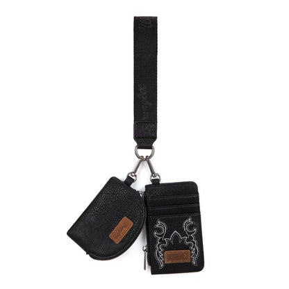 HOTWrangler Keychain Wristlet Wallets for Women Western Dual Pouch Wristlet Credit Card Holder Wallet