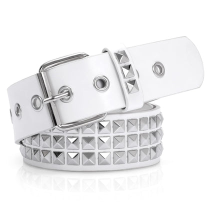 HOTXZQTIVE Studded Belt Metal Punk Rock Rivet Belts for Women/Men Punk Leather Belt Gothic Belt Accessories for Jeans Pants