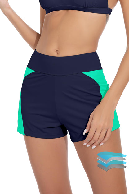 HOTBeautikini Period Swimwear Menstrual Leakproof Swim Shorts Quick Dry 3" High Waist Bathing Suit Bottoms for Teen Girls Women