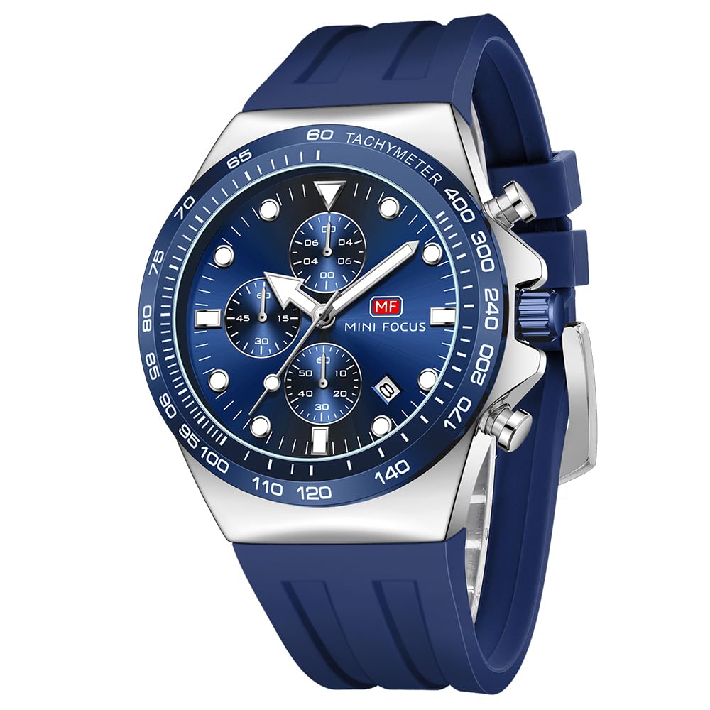 HOTAIMES Watch for Men Sport Military Waterproof Chronograph Mens Watches Analog Quartz Big Face Classic Stylish Fashion Casual Designer Business Work Wrist Watch Elegant Gift for Men