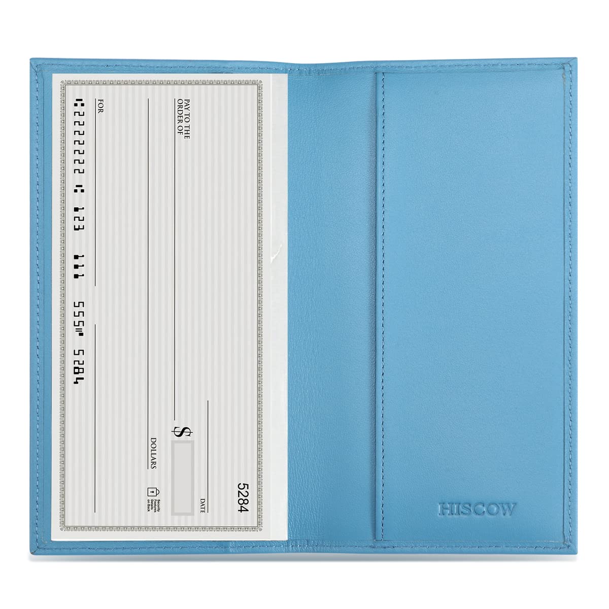 HOTHISCOW Slim Leather Checkbook Cover for Personal Checks | Full grain cowhide, transaction register & check book pockets, removable duplicate divider, durable stitching, gifts for men