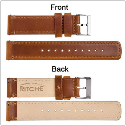 HOTRitche Christmas Gift Quick Release Leather Watch Band Leather Watch Strap 18mm 19mm 20mm 21mm 22mm 23mm or 24mm for Men and Women, White Elephant Gifts, Stocking Stuffers For Men