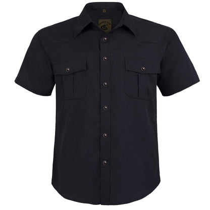 HOTCOEVALS CLUB Men's Western Cowboy Short Sleeve Pearl Snap Casual Plaid Work Shirts