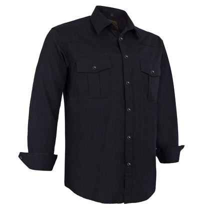 HOTCOEVALS CLUB Men's Western Pearl Snap Button Up Casual Cowboy Long Sleeve Two Pockets Work Shirts