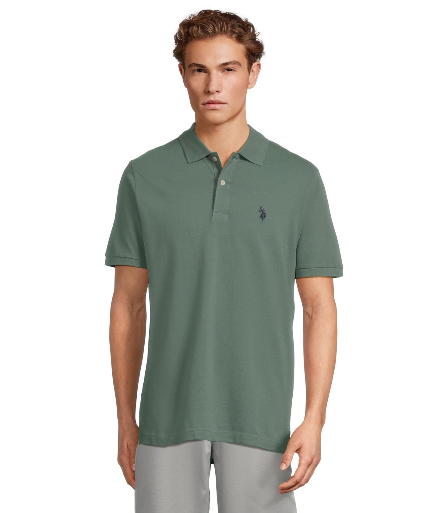 HOTU.S. Polo Assn. Men's Classic Polo Shirt, Two-Button Closure Pique Polo Shirt, Summer Fashion Golf Shirt | Two-Button Closure Pique Polo Shirt, Summer Fashion Golf Shirt