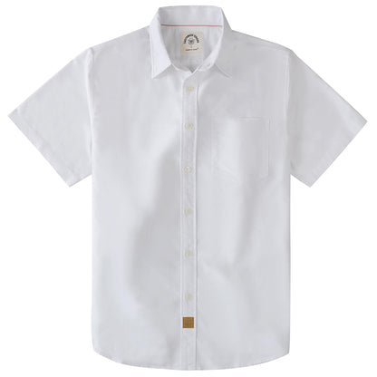 HOTDubinik® Mens Short Sleeve Button Down Shirts 100% Cotton Plaid Men's Casual Button-Down Shirts with Pocket