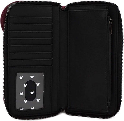 HOTLoungefly Disney Minnie Mouse Quilted Zip Around Wallet with Velvet Bow