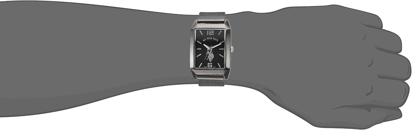 HOTAccutime U.S. Polo Assn. Classic Men's Quartz Metal and Alloy Watch, Color:Black (Model: USC80383)
