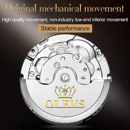 HOTOLEVS Automatic Mens Watch, Self Winding, Stainless Steel, Watch for Men | 50M Waterproof, Tourbillon Mechanical, Luxury Dress, Luminous, Calendar, 41×12mm, No Battery, Automatic Movement