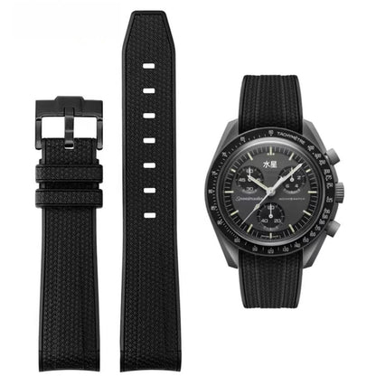 HOTBands for Moonswatch Watch Rubber for Omega x Swatch MoonSwatch 20mm Rolex Seiko Watch Silicone Men with Stainless Steel Replacement Bracelet Original Bracelet Omega x Swatch MoonSwatch Speedmaster