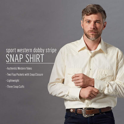 HOTWrangler Men's Sport Western Two Pocket Long Sleeve Snap Shirt