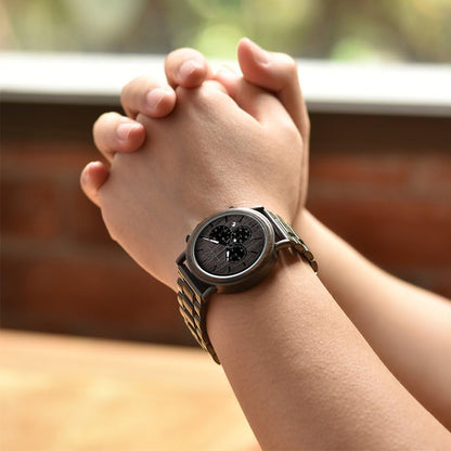 HOTBOBO BIRD Wooden Mens Watches Wood & Stainless Steel Combined Chronograph Military Quartz Casual Wristwatches