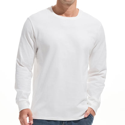 HOTVEIISAR Men's Heavy Weight Crew Neck T-Shirt Mens Premium Cotton Tee - Pre Shrunk S-3XL