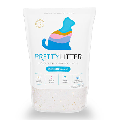 HOTPrettyLitter Health Monitoring Cat Litter (Unscented, Non Clumping) | Lightweight & Low Tracking, Color Changing Silica Gel Crystals, Advanced Odor Control — 6 Lbs, Pack of 2 (Up to 2 Month Supply)