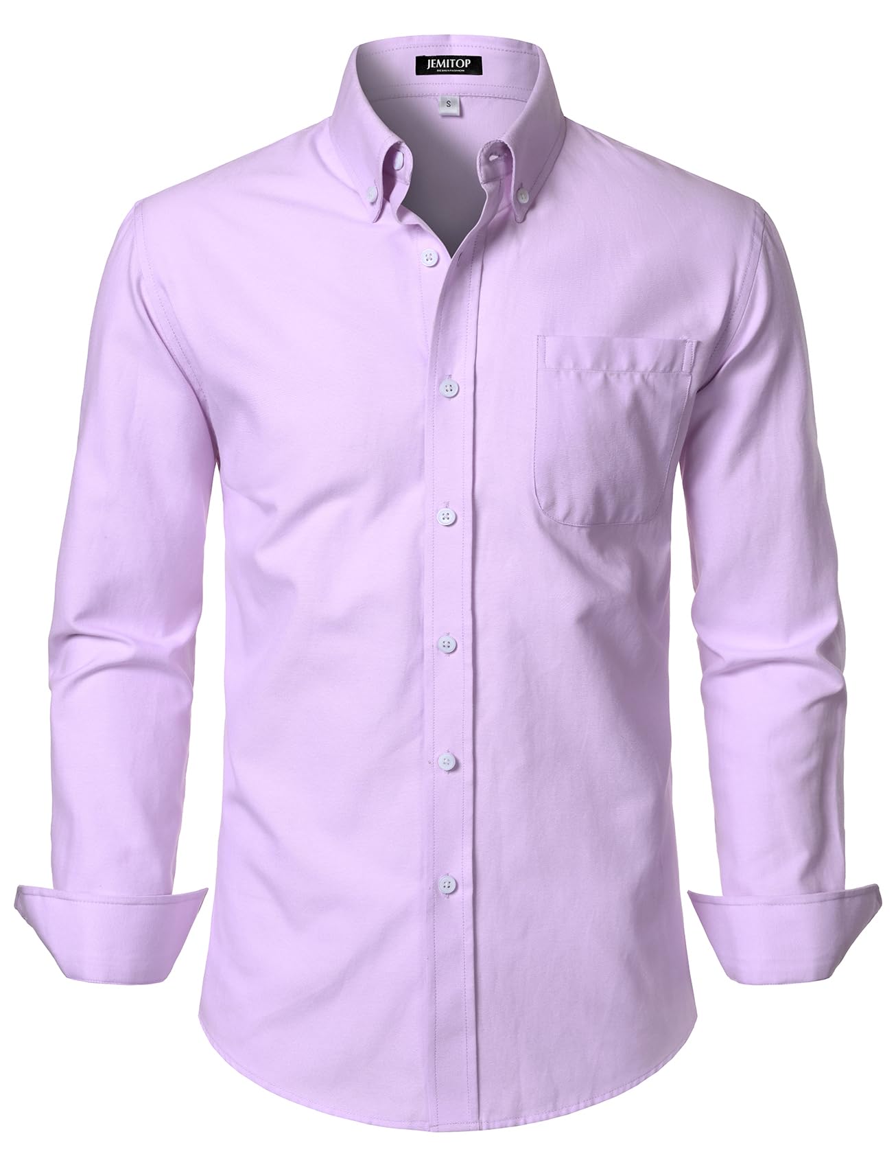 HOTJEMITOP Men's Classic Lightweight Oxford Button Down Collar Shirts Business Casual Long Sleeve Dress Shirt with Pocket