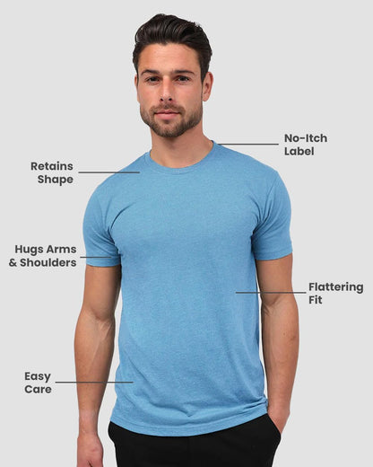 HOTMens T Shirts Soft Cotton Crew Neck Athletic Fit Casual Tees S-4XL | Soft cotton blend casual tee shirts with 4-way stretch - tag-free athletic fit for gym, work & casual wear. A go-to gift.