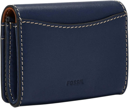 HOTFossil Women's Wallet, Lennox Small Flap Wallet for Women, Insignia Blue