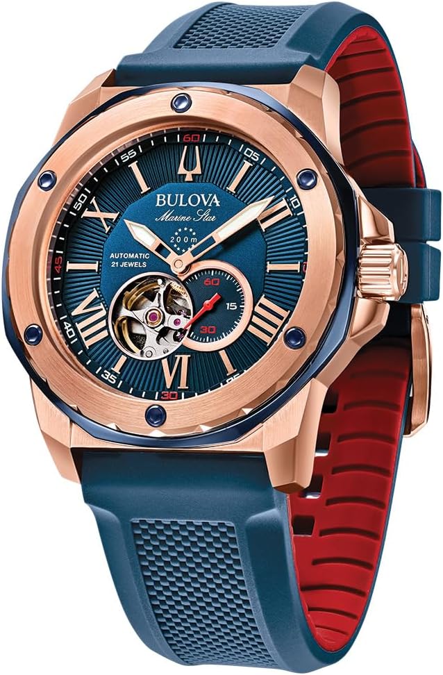 HOTBulova Men's Marine Star Automatic Blue Dial Watch 98A227