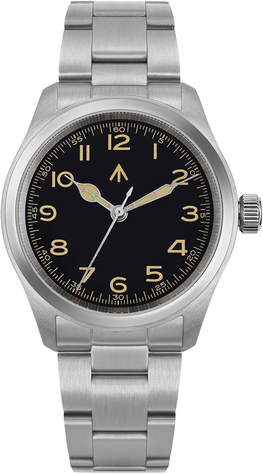 HOTTACTICAL FROG Militado ML08 Field Watch Japanese Sweep VH31 / 515 Movt with Calendar, Men's Military Watch Sapphire Crystal 10 ATM Waterproof Analog Watches for Men