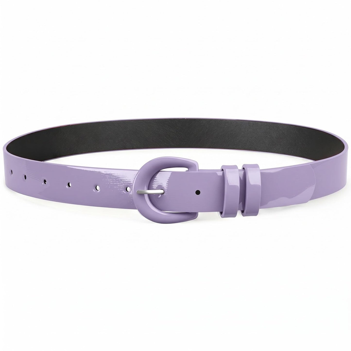 HOTJASGOOD Women Patent Leather Belt for Jeans Pants Vintage 50s Women Belt for Dress