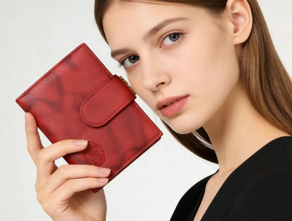 HOTJulia Buxton Heiress Women Genuine Leather RFID Wallet Red