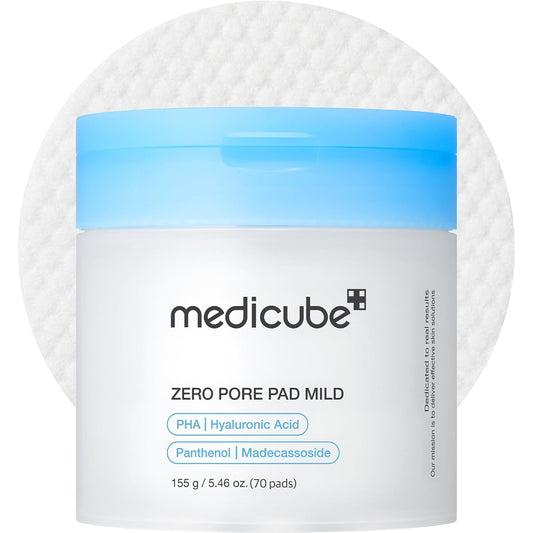 HOTmedicube Toner Pads Zero Pore Pad Mild 2.0 | Gentle Calming Toner Pad for Exfoliation, Minimizing Pores & Blackhead Removal with PHA | Ideal for All Skin Types | Korean Skin Care, 70 Pads (1 Pack)