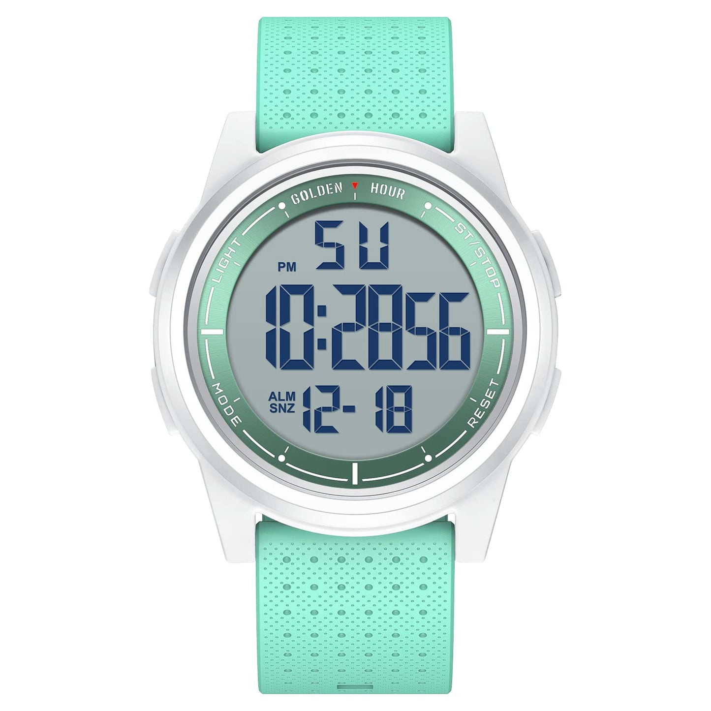 HOTGOLDEN HOUR Ultra-Thin Minimalist Sports Waterproof Digital Watches Men with Wide-Angle Display Rubber Strap Wrist Watch for Men Women