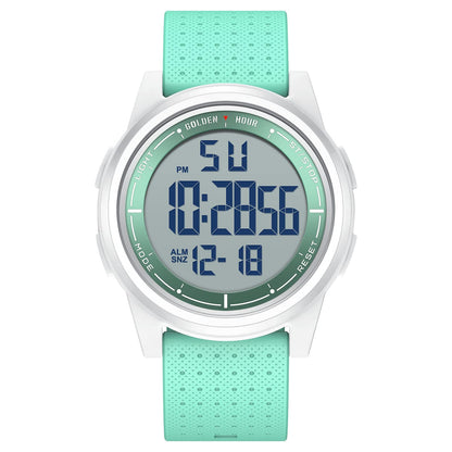 HOTGOLDEN HOUR Ultra-Thin Minimalist Sports Waterproof Digital Watches Men with Wide-Angle Display Rubber Strap Wrist Watch for Men Women