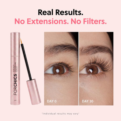 HOTForChics Prostaglandin-Free Eyelash Growth Serum – Longer, Fuller Lashes | Visible Results in 2 Weeks, Gentle for Sensitive Eyes, Repairs Over Processed Lashes, 3ml