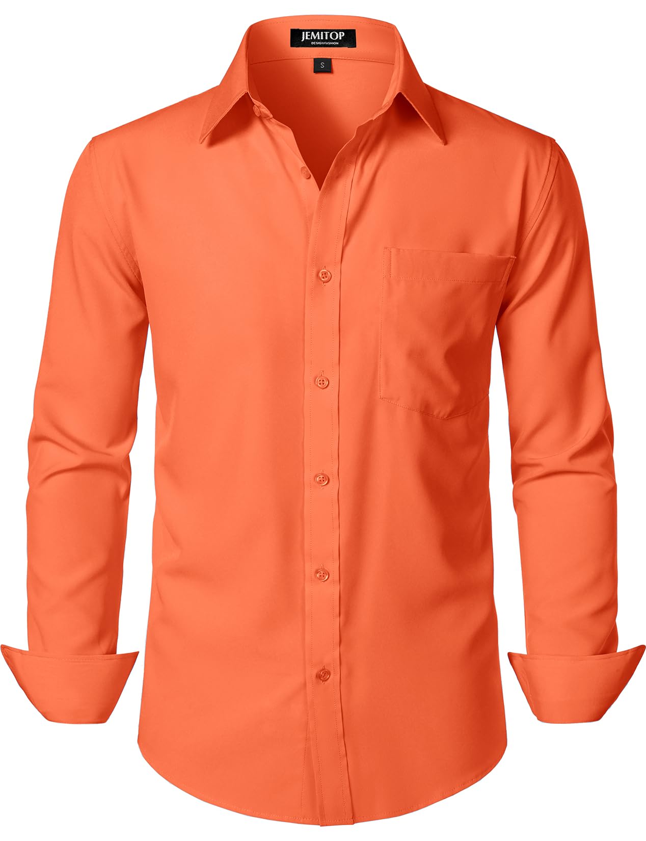 HOTJEMITOP Men Stretch Business Casual Dress Shirts | Regular Fit, Formal, Long Sleeve, Button Down, Tuxedo, Wedding, Prom, with Pocket