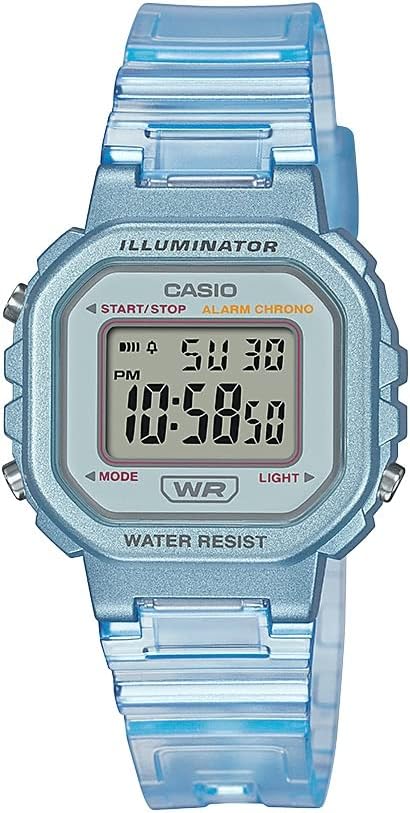 HOTCasio Illuminator Alarm Chronograph Clear Blue Digital Watch LA-20WHS-2A