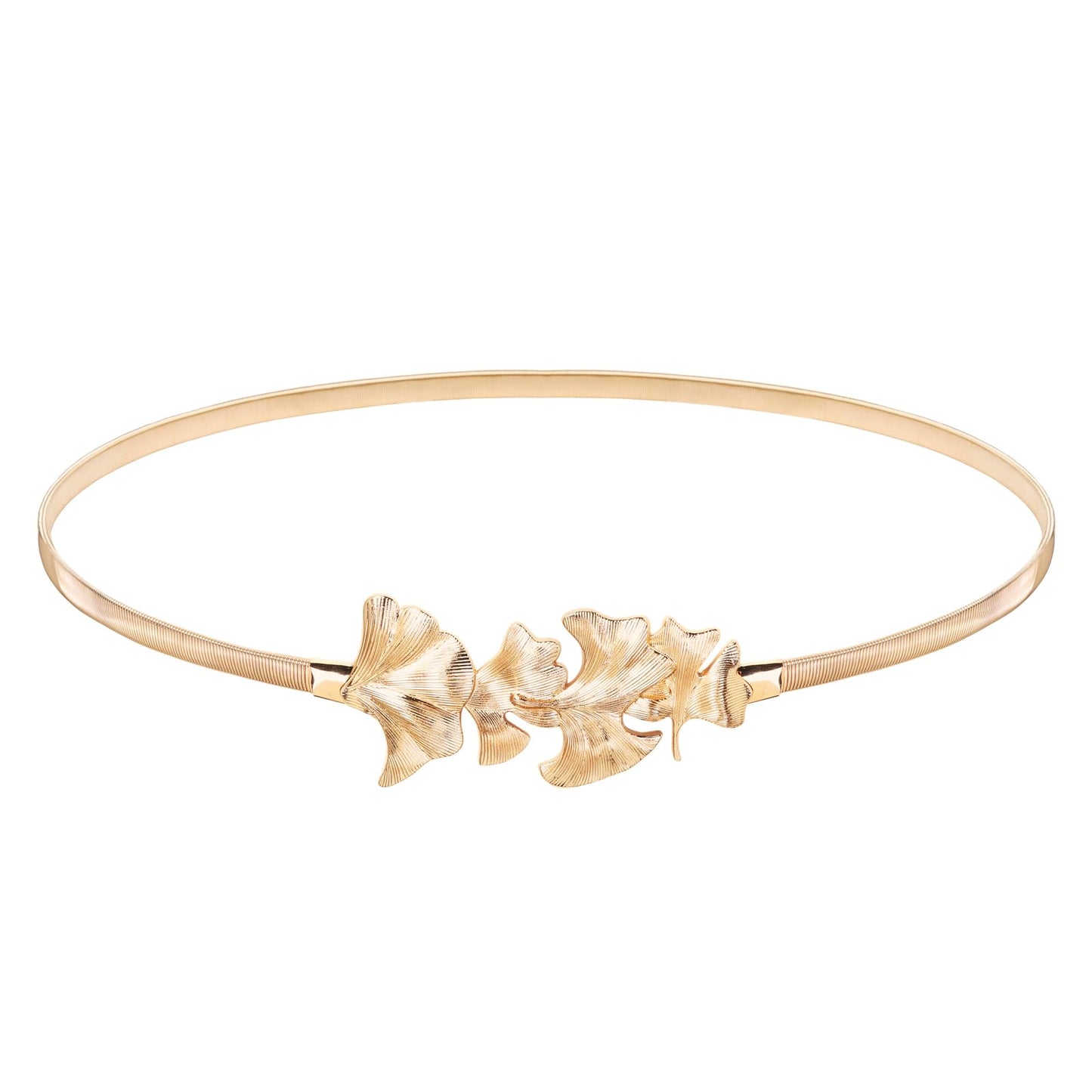 HOTGRACE KARIN Women Skinny Metal Cinch Belt Gold Waistband Elastic Waist Belt CL633