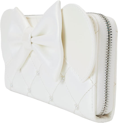 HOTLoungefly Disney Minnie Mouse Iridescent Wedding Wristlet Wallet