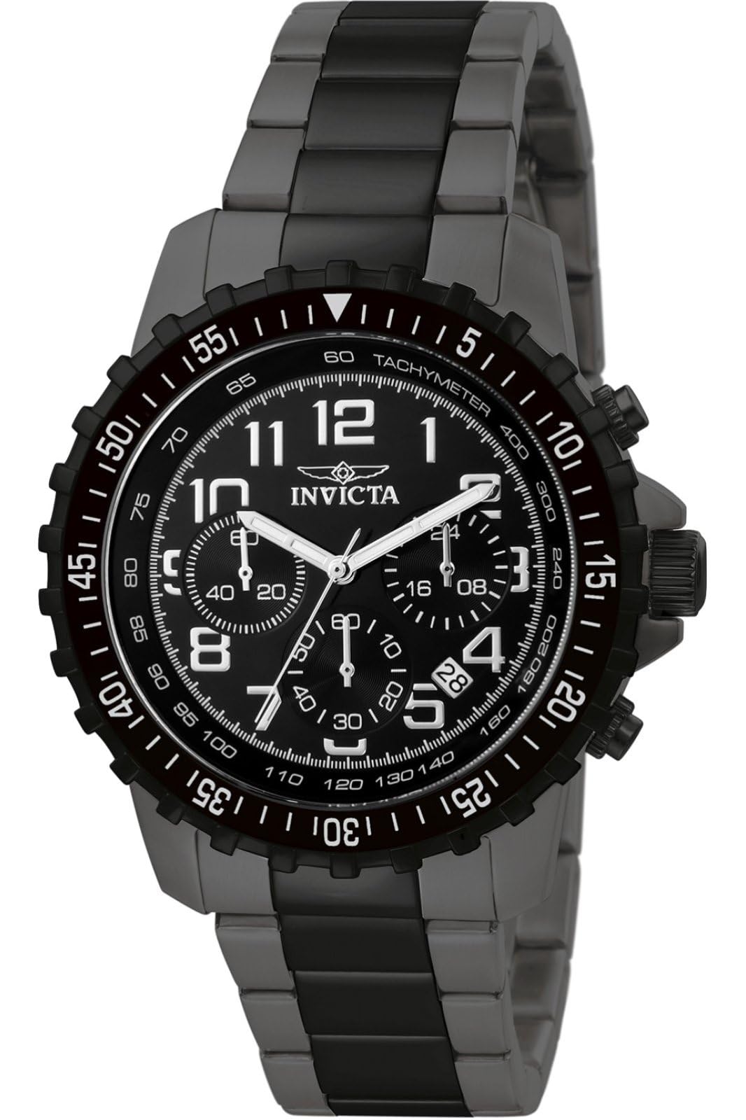HOTInvicta Men's 1326 Invicta II Chronograph Black Dial Two-Tone Stainless Steel Watch