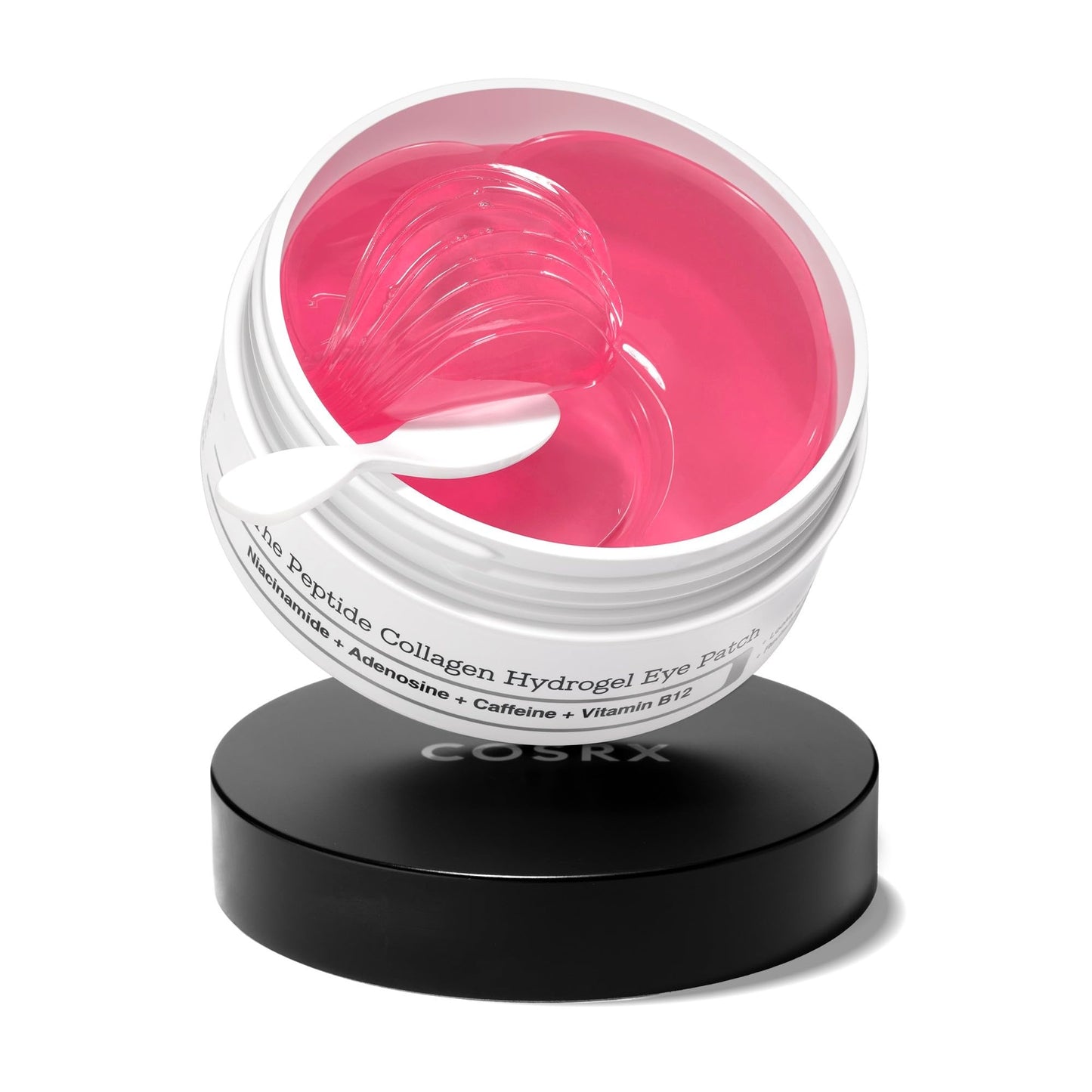 HOTCOSRX Pink Peptides Collagen Hydrogel Eye Patch for Puffy Eyes, Cooling & Firming Under Eye Patches with 4-Peptide & Caffeine (60), Depuffing Gel Eye Mask, Korean Skin Care