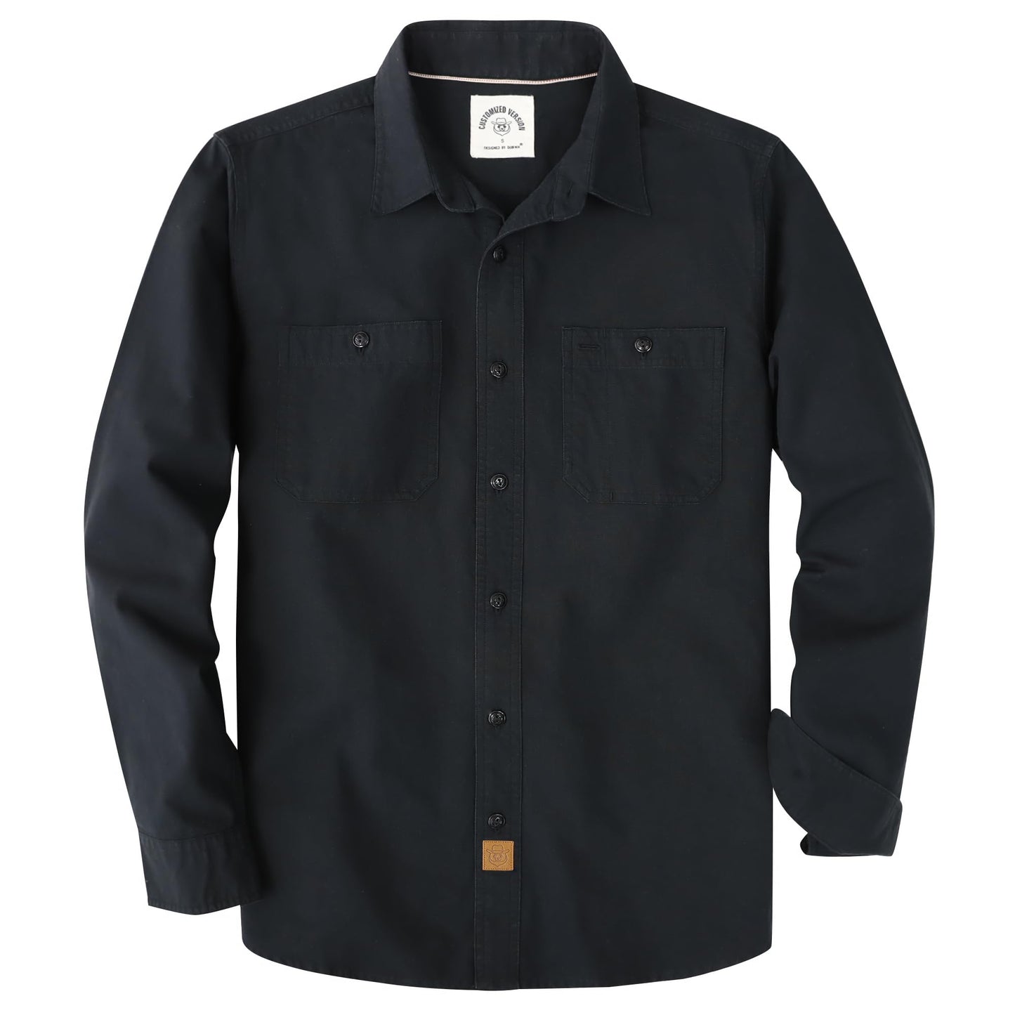 HOTDubinik® Chambray Shirt Men Cotton Mens Long Sleeve Button Down Shirts | Lightweight, Soft, Comfortable, Casual, Work, Breathable, 2 Pockets, Regular Fit, Vintage, Spring, Summer, Fall, Winter