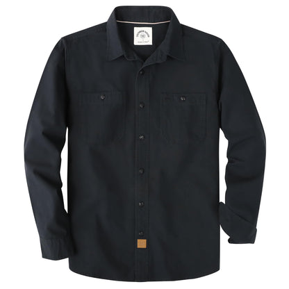 HOTDubinik® Chambray Shirt Men Cotton Mens Long Sleeve Button Down Shirts | Lightweight, Soft, Comfortable, Casual, Work, Breathable, 2 Pockets, Regular Fit, Vintage, Spring, Summer, Fall, Winter