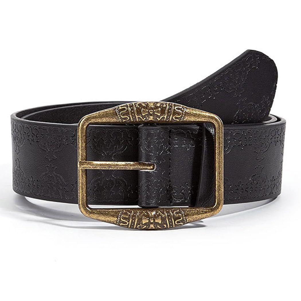 HOTWomen Western Belt Vintage Metal Buckle Leather Belts Country Cowboy Cowgirl Belt for Jeans Pant Dress