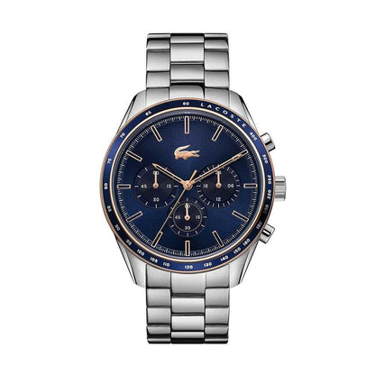 HOTLacoste Boston Men's Chronograph Watch - Classic Stainless Steel - Tachymeter - Water Resistant up to 5ATM/50 Meters - Modern Design for Him - 42mm