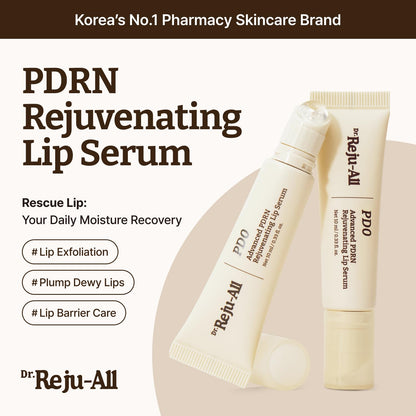 HOTDr.Reju-All Advanced PDRN Rejuvenating Lip Serum – Hydrating Lip Balm with Lipozip PDRN for Glowy, Dewy Lips – Gentle Exfoliating & Smoothing Lip Moisturizer – Hibiscus & Lactic Acid – 0.3 Fl Oz