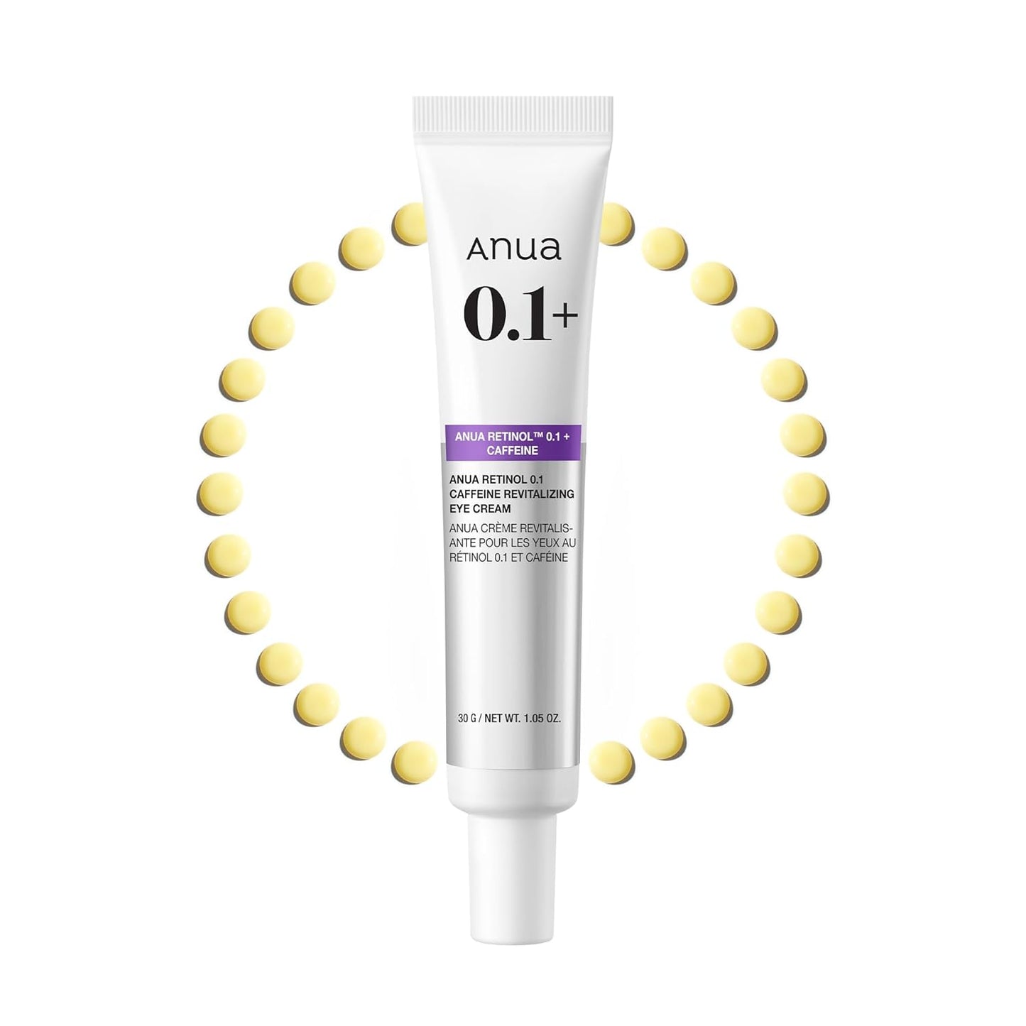 HOTAnua Retinol 0.1 Caffeine Revitalizing Eye Cream, Lightweight Formula for Dark Circles & Puffiness, Hydrating for Sensitive Skin, Korean Skincare,1.05 fl oz