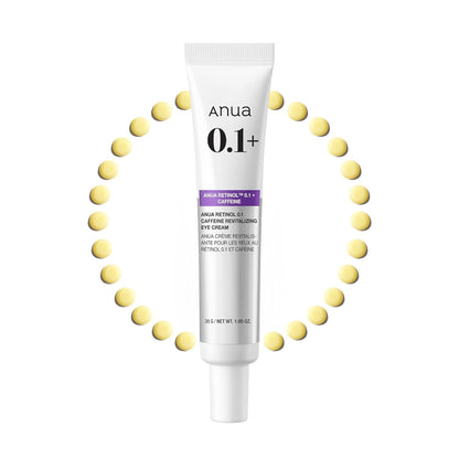 HOTAnua Retinol 0.1 Caffeine Revitalizing Eye Cream, Lightweight Formula for Dark Circles & Puffiness, Hydrating for Sensitive Skin, Korean Skincare,1.05 fl oz