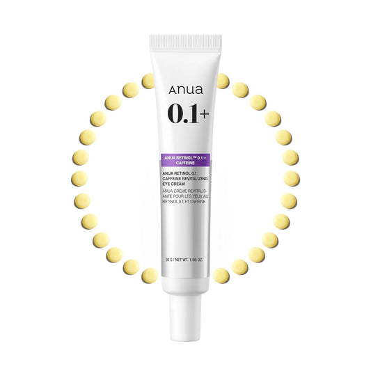 HOTAnua Retinol 0.1 Caffeine Revitalizing Eye Cream, Lightweight Formula for Dark Circles & Puffiness, Hydrating for Sensitive Skin, Korean Skincare,1.05 fl oz