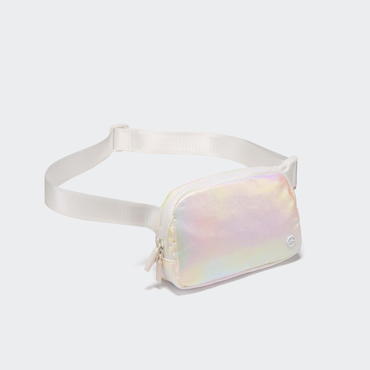 HOTPander Two Way Zipper Fanny Pack Nylon Everywhere Belt Bag for Women, Water Repellent Waist Packs, Crossbody Bags with Adjustable Strap(Iridescent).