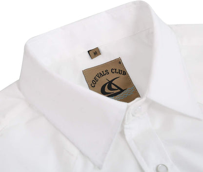 HOTMens Western Cowboy Pearl Snap Short Sleeve Casual Two Pockets Work Solid Derss Button Up Wrinkle Free Shirts